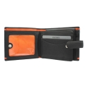 Функциональное портмоне черного цвета с ярко-оранжевой внутренней отделкой Visconti AP63 Black/Orange. Вид 4.