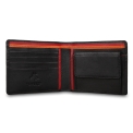 Кожаное черное портмоне с цветной отделкой Visconti Bond BD10 M Black/Red/Orange. Вид 2.