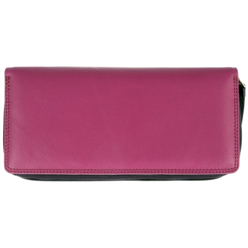 Вместительный кожаный кошелек розового цвета Visconti Honolulu RB55 Honolulu Berry Multi