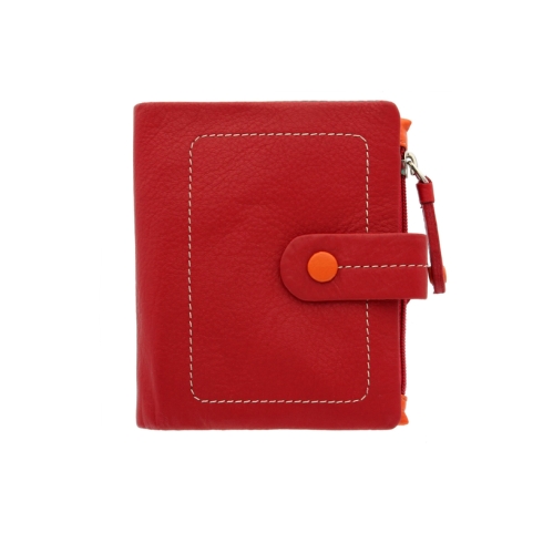 Складной кошелек из кожи с застежкой на ремешке Visconti M77 Mojito Red Multi