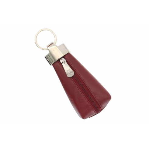 Небольшая кожаная ключница с внешним металлическим кольцом Visconti MZ20 Italian Red