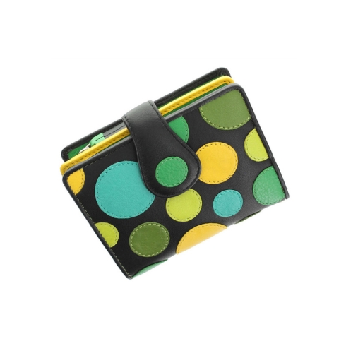 Кожаный кошелек с яркой разноцветной аппликацией Visconti P3 Lily Pad