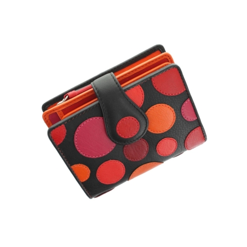 Кожаный кошелек с яркой разноцветной аппликацией Visconti P3 Very Berry