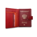 Красная обложка для паспорта из матовой плотной кожи Visconti RB75 Red Multi. Вид 2.