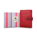 Красная обложка для паспорта из матовой плотной кожи Visconti RB75 Red Multi. Вид 5.